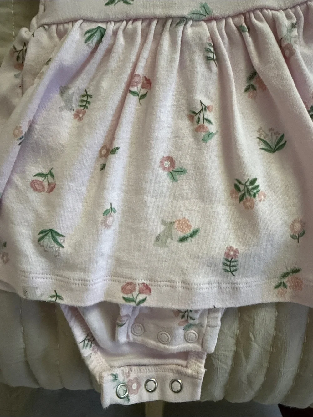 Carter's Pink Floral One-Piece Dress Bodysuit